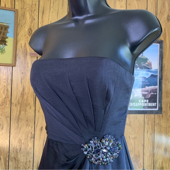 BCBGMaxAzria Ila Twilight Blue Strapless Formal Maxi Dress - Picture 2 of 16